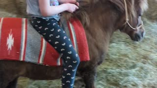 Lily riding pony.