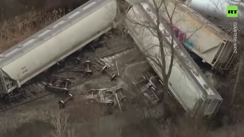 Train with hazardous materials derails near Detroit- One train car's WHEELS CAME OFF!!