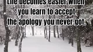 Life becomes easier when you learn to accept the apology you never got