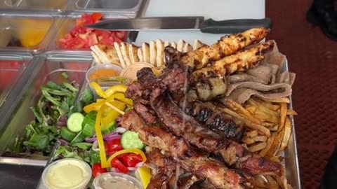 THE MIXED PLATE FOR 4 from SVL Souvlaki Bar in Astoria, Queens NYC! 🔥 WOAH.