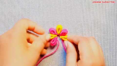Easy Woolen Flower Making With Cotton Bud - Woolen Flower With Cotton Bud - Woo
