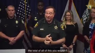 Polk County, Florida sheriff gives press conference to report on human trafficking arrests