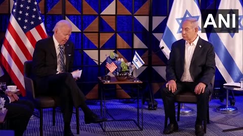 Senile Biden read directly from a script during his most important moment in Israel today.