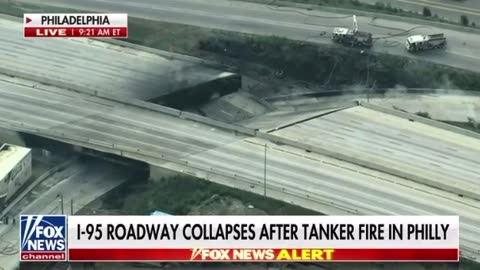 I-95 roadway collapses after tanker fire in Philly