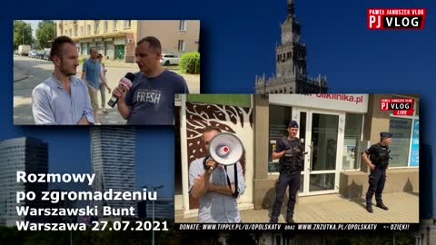 Rozmowy po zgromadzeniu Warszawski Bunt - przeciw eksperymentowaniu na dzieciach 27.07.2021