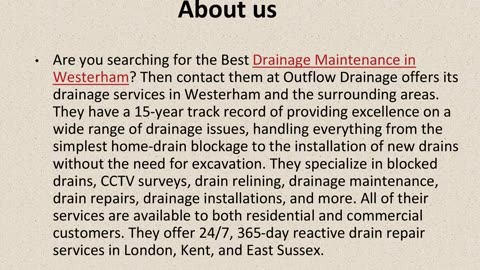 Get The Best Drainage Maintenance in Westerham.