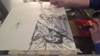 Time lapse: Charcoal art for pages 106-107