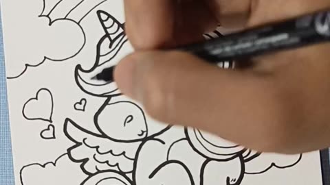 How to draw a Cute Unicorn | TIMELAPSE