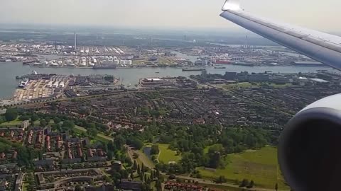 Landing Transavia 737 op Rotterdam Waanzinnige aanvliegroute