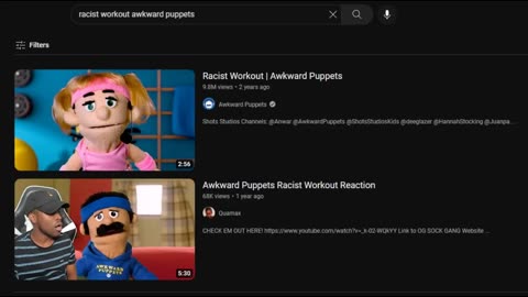 If I see something racist, the video ends - Racist Workout Awkward Puppets