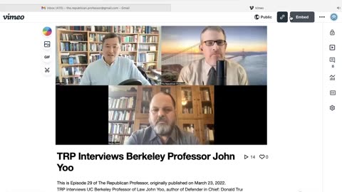 TRP Interviews UC Berkeley Law Professor John Yoo -- POTUS Con Law 101 -- Presidential Control