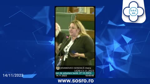 2023/11/14 Diana Iovanovici-Șoșoacă - Lucrări în plenul Senatului României