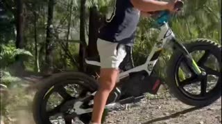 mini electric stunt bike rider