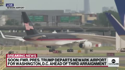 Trump departs Newark airport for his court appearance in Washington, D.C.