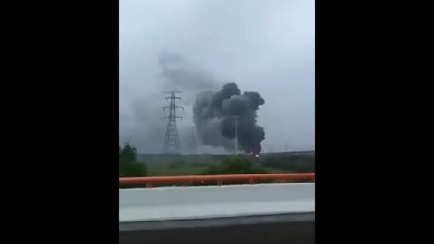 Massive explosion on a highway in Jiaxing City of Zhejiang, China