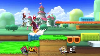 Ganondorf Vs Fox on 3D Land (Super Smash Bros Ultimate)