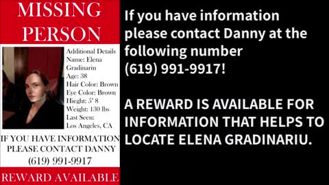 Fringe News Network California Missing Person Elena Gradinariu