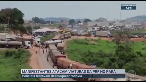 Manifestantes bolsonaristas atacam viaturas no Pará | SBT Brasil (07/11/22)