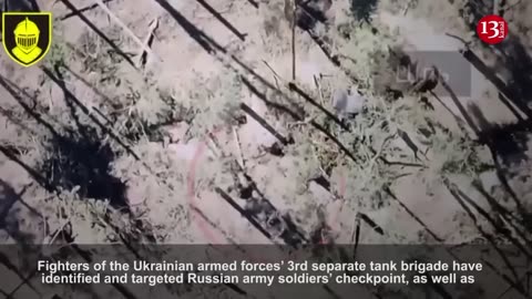 Drone destroys Russian checkpoint and military hardware with "Gvozdika" howitzer