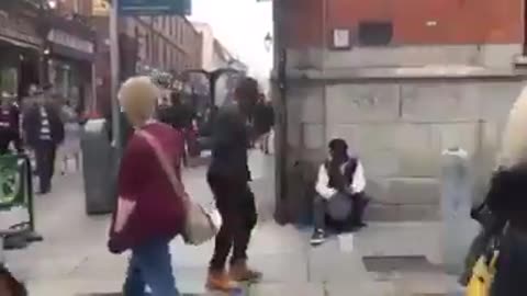 funny dance in the street