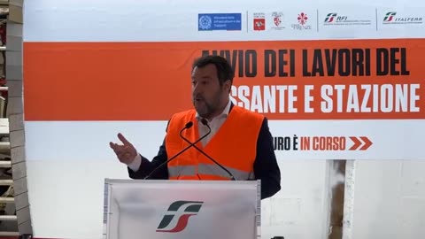 🔴 Ministro Matteo Salvini inaugura i lavori del Passante e Stazione Alta Velocità Firenze (15-5-23).