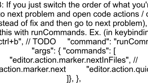 In VSCode how do I automatically go to next problem in my problem list after correcting an error wi