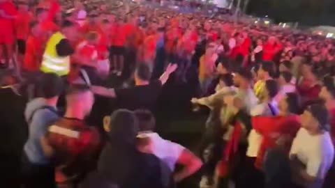 Turks started attacking Dutch fans as the second goal went in, two goals in