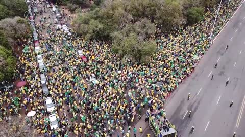 Hundreds of pro-Bolsonaro protesters call for military intervention in Brazil's capital | AFP