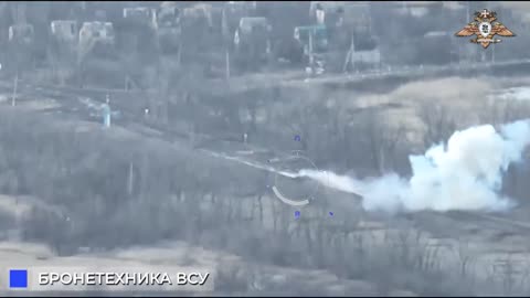 Russian forces destroyed Ukrainian armored vehicle