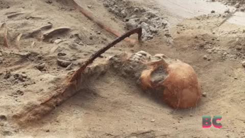 Skeleton of female "vampire" unearthed at cemetery in Poland