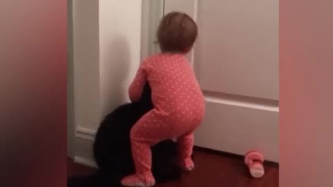 Baby and Cat Fun and Cute - Funny Baby Video