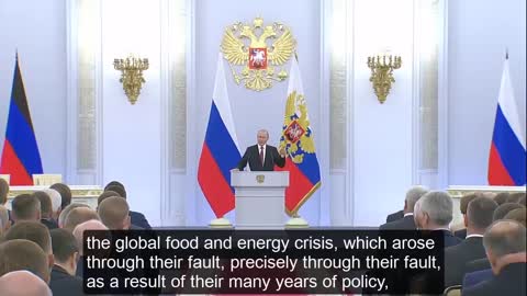 Vladimir Putin's Speech on the Incorporation of Donetsk, Lugansk, Kherson, and Zaporozhye