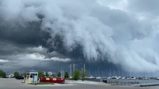 Time Lapsed Storm Rolls Over Lake Michigan