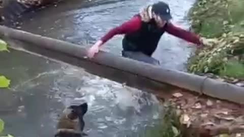 Guy Falls into Freezing Cold Water