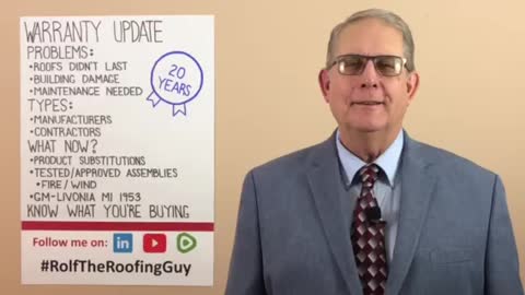Warranty update for 2022, what you need to know. With #RolfTheRoofingGuy.