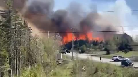 Homes on fire in Tantallon/ Hammonds plain area in Nova Scotia Canada