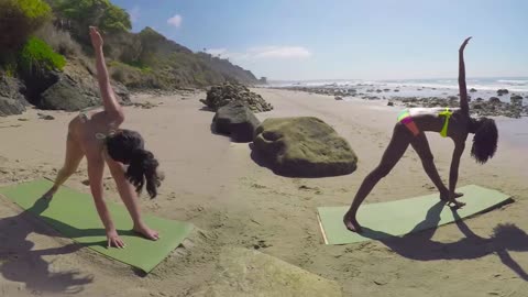 Bikini Yoga Malibu Beach: A Full Hour Vinyasa Flow Yoga with 5 Models