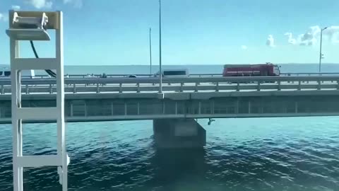 Video shows damaged Crimean Bridge after attack