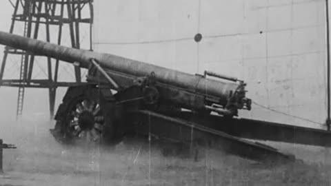 Japanese Type 89 15cm cannon high speed study during prototype trials in 1924