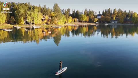 Fall Montana paddle boarding