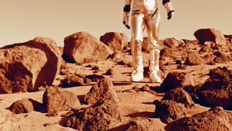 Astronaut Walking on Mars