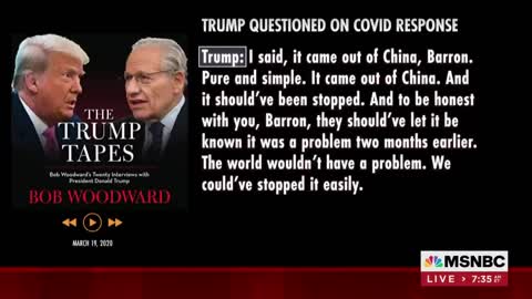 Trump Tells Woodward In 2020 He 'Wanted To Always Play It Down' On Covid