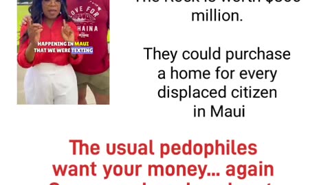 OPRAH / THE ROCK SATANIST WANT YOUR MONEY BECAUSE THEY SELL TRAFFICKED CHILDREN