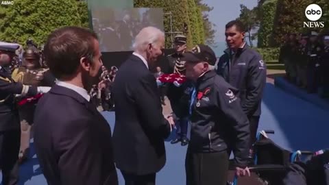 French Pres. Macron, with Pres. Biden, awards Legion on Honor to World War II veterans ABC News