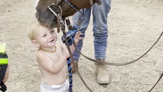 15-Month-Old Loving on His Horse Blake