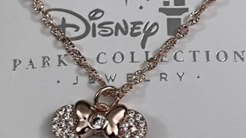Disney Parks Minnie Mouse Headband Rose Gold Color Necklace with Cubic Zirconia #shorts