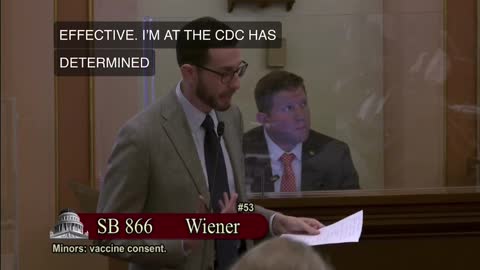 California Senator Weiner on his bill to allow minors to consent to the COVID-19 vaccine