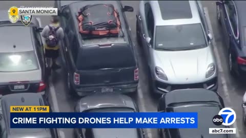 Santa Monica police drones help catch car thief in action | ABC7