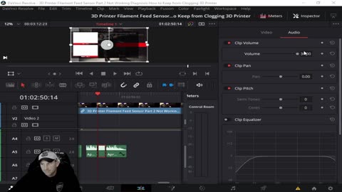 Davinci Resolve. How to Trim Cut Adjust Areas in a Video Where Volume or Sound is too High or Loud.