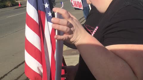 Flag Wave 2/5/2022 on the boardwalk of Coos Bay, Or Part 2